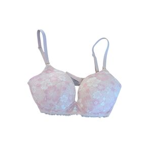 Victoria's Secret Womens 34DD Pink Lace Wire Free Perfect Shape Push Up Bra full